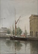 Paul Gunn (Born 1934) 20th Century British School 'Thames Barge'