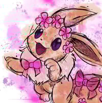 Image 2 of Watercolour Eevee Pokemon Print. A4. Kids room decor. Pokemon fan art.