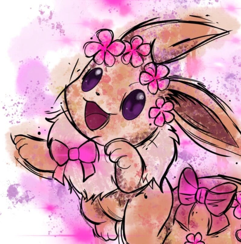 Watercolour Eevee Pokemon Kids room Pokemon fan
