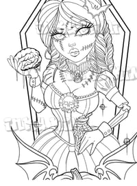 Image 2 of Halloween Tattoo Designs Colouring Book. A4 pages. Wire bound book. 28 designs