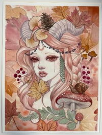 Image 2 of Autumn heart- cottagecore print. Autumn art decor.