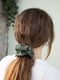 Image of DROPS in green scrunchie hair tie