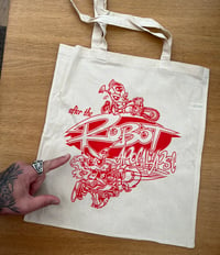 Image 2 of 'After the Robot Apocalypse' Tote Bag.