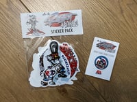 Image 1 of 'After the Robot Apocalypse' Sticker Pack and Pin Badge.