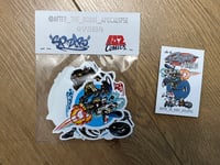 Image 2 of 'After the Robot Apocalypse' Sticker Pack and Pin Badge.