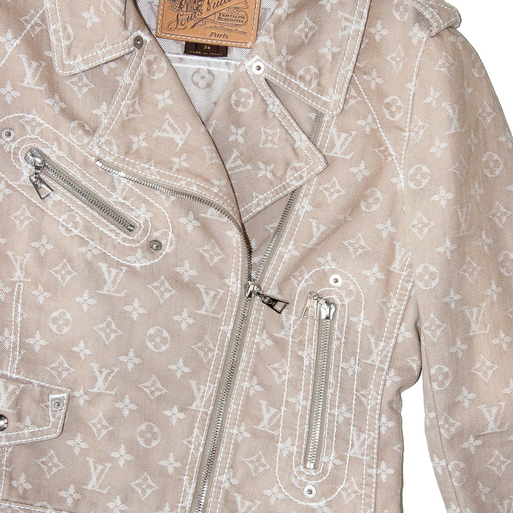 Image of Louis Vuitton by Marc Jacobs 2007 Monogram Denim Biker Jacket