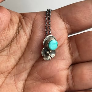 Image of Turquoise and flower necklace