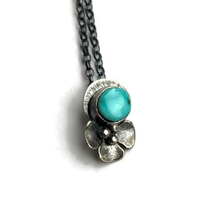 Image of Turquoise and flower necklace