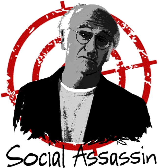 Larry David "Social Assassin"  Curb Mug