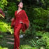 SAMPLE SALE! Deep Ginger Sheer "Selene" Ostrich Dressing Gown Size S Image 2