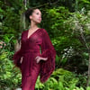 Deep Wine Sheer Selene Ostrich Dressing Gown 10% OFF DISCOUNT CODE: FEMMEFATALE