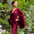 Deep Wine Sheer Selene Ostrich Dressing Gown  Image 2