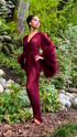 Deep Wine Sheer Selene Ostrich Dressing Gown  Image 4