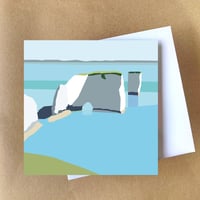 OLD HARRY ROCKS, DORSET GREETINGS CARD