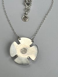 Image 4 of Silver Satin Flower Necklace
