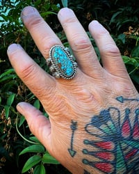 Image 3 of WL&A Handmade Old Style Heavy Pilot Mountain Ingot Medicine Ring - Size 11.5