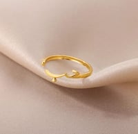 Image 1 of Minimalist 'Love' Arabic Stainless Steel Gold Ring