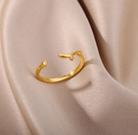 Image 3 of Minimalist 'Love' Arabic Stainless Steel Gold Ring