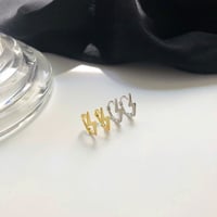 Image 1 of Lightning Bolt Hoop Earrings (Silver 925)