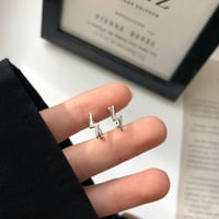 Image 4 of Lightning Bolt Hoop Earrings (Silver 925)