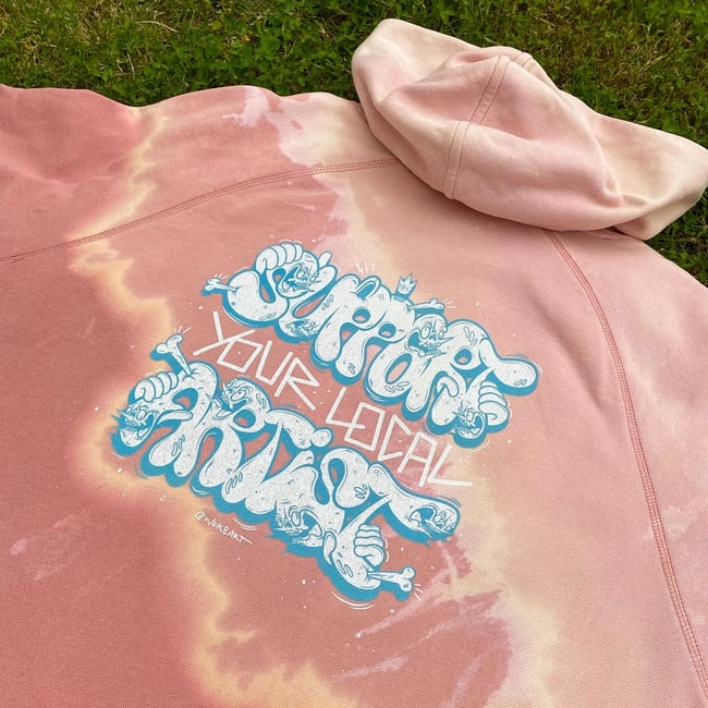 1/1 SUPPORT YOUR LOCAL ARTIST BLEACHED SALMON HOODIE XL