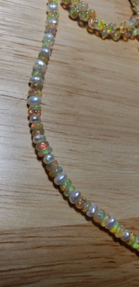 Image 2 of Opal and Pearl Earring and Neclace set