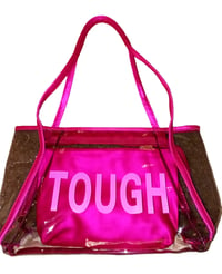 Image 1 of Large Fuschia See-Through Tote Set