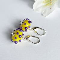 Image 1 of Earrings - Yellow/Purple