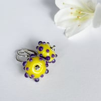 Image 2 of Earrings - Yellow/Purple
