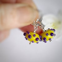 Image 3 of Earrings - Yellow/Purple