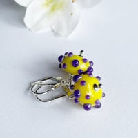 Image 4 of Earrings - Yellow/Purple