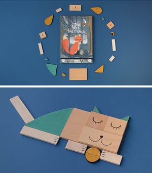 Image of The Fox & the Mouse wooden composition game