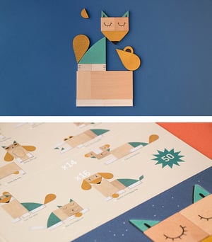 Image of The Fox & the Mouse wooden composition game