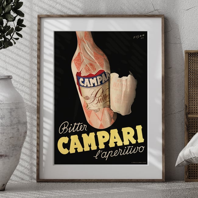 Bitter Campari L'aperitivo | Carlo Fisanotti (Fisa) | 1948 | Vintage Poster | Wall Art Print