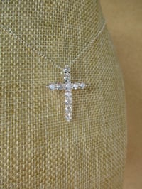 Image 2 of Kate Middleton Princess of Wales Inspired Replikate Crystal Cross Pendant Necklace
