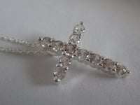 Image 3 of Kate Middleton Princess of Wales Inspired Replikate Crystal Cross Pendant Necklace