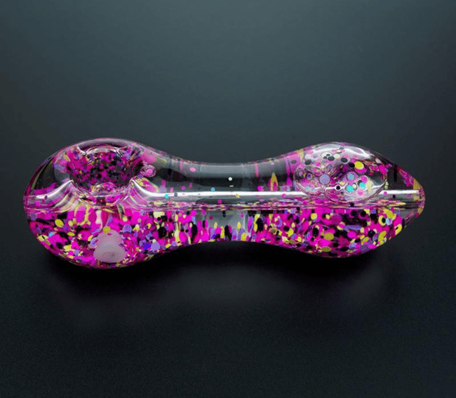 Pink Camo, Freezable Glass Smoking Pipe, Glass Spoon Pipe, Color Changing  Pipe