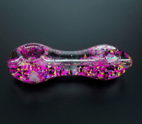 Pink Camo, Freezable Glass Smoking Pipe, Glass Spoon Pipe, Color Changing Pipe