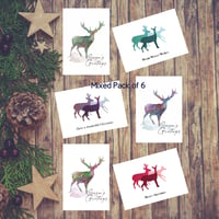 Image of Pack of 6 Deer Christmas Cards