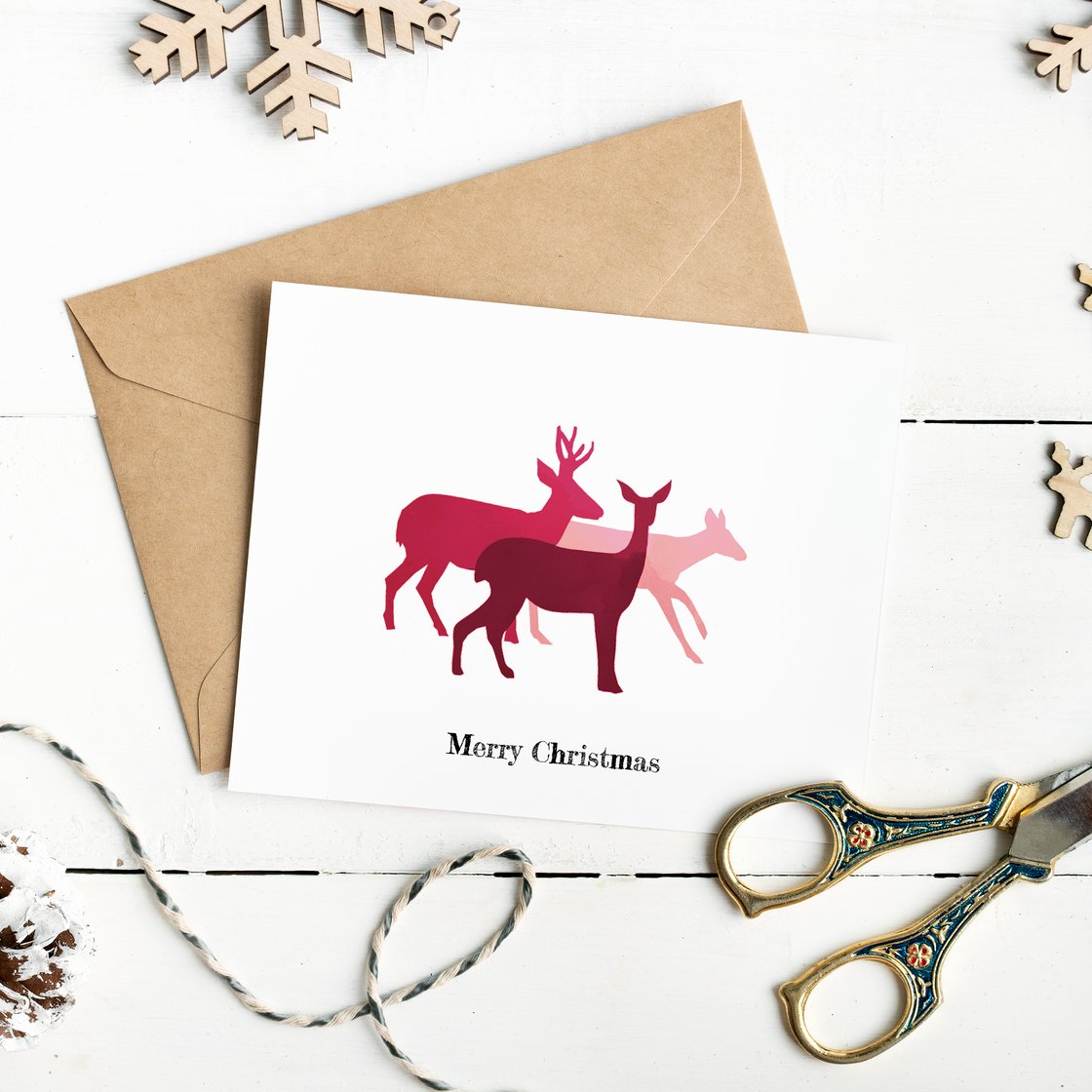 Image of Pack of 6 Deer Christmas Cards