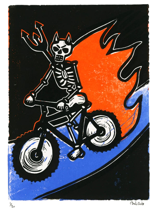 Image of Bici/Bike (Linocut)