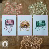 Image 1 of Spooky Tapes Lino Print Trio