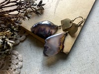 Image 3 of Craters . Agate stone earrings and brass / n13