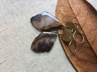 Image 1 of Craters . Agate stone earrings and brass / n13