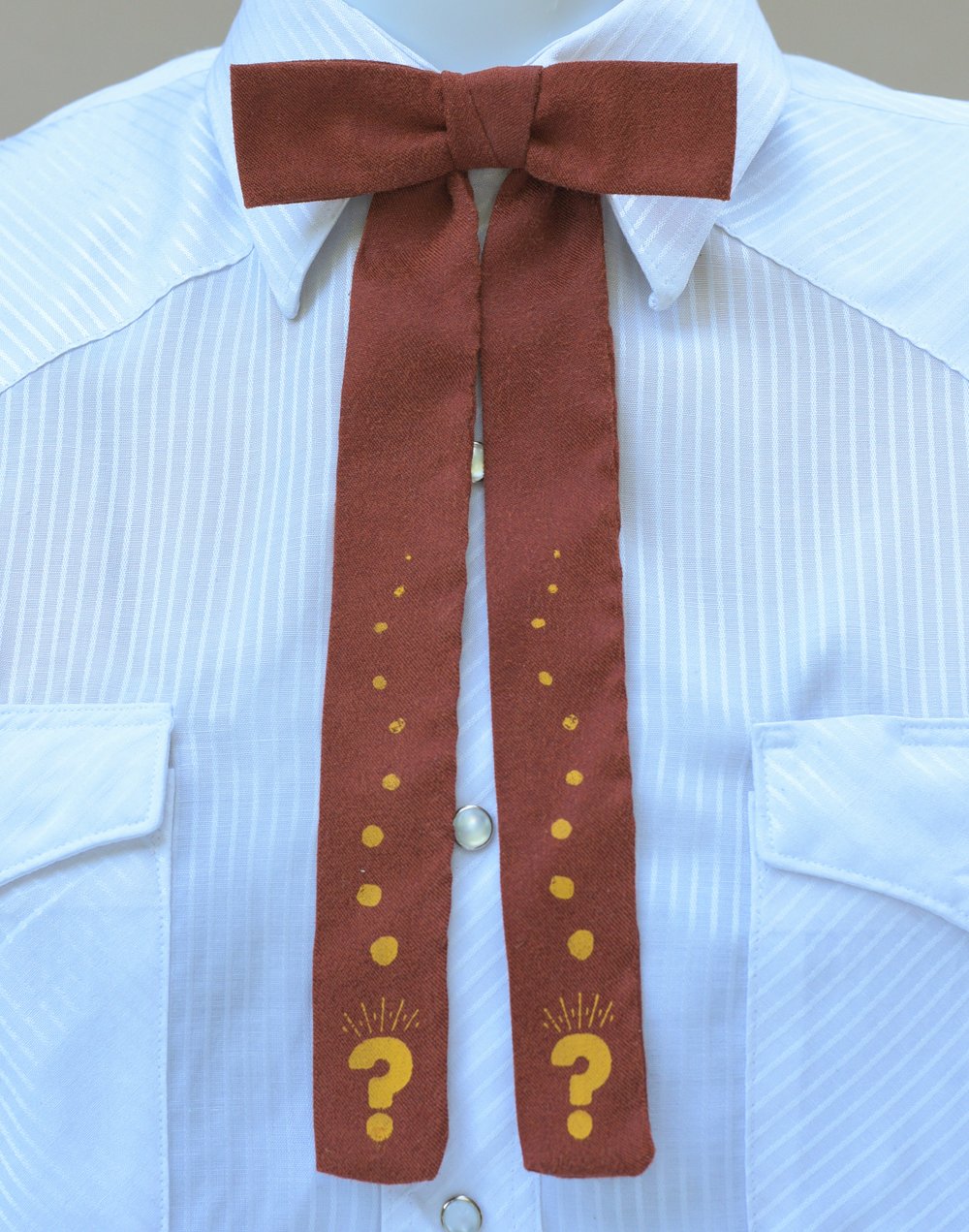 Image of Western Tie - Question Marks - brown