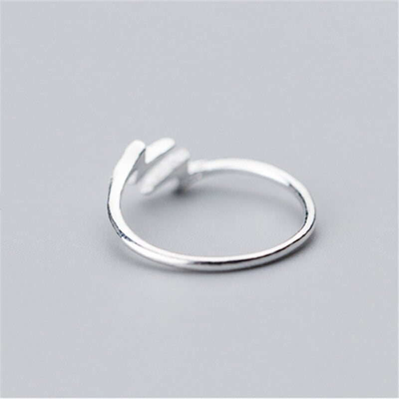 Tiny Lightning Bolt Open Ring (925 Silver)