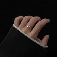 Image 1 of Tiny Lightning Bolt Open Ring (925 Silver)