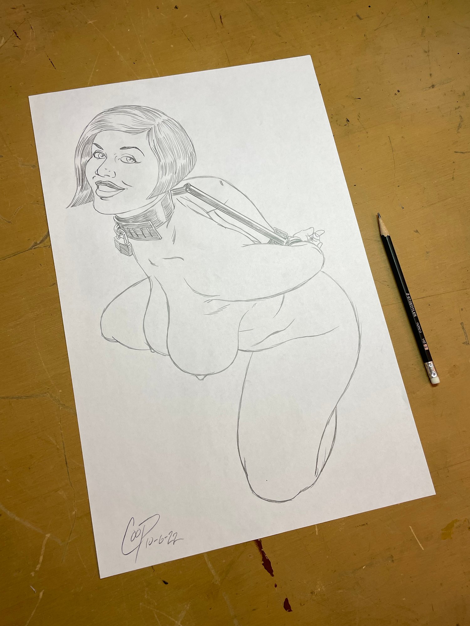 Image of THICC BONDAGE GIRL Original Sketch