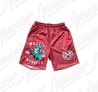 Image 1 of MONOGRAM MESH SHORTS - MAROON