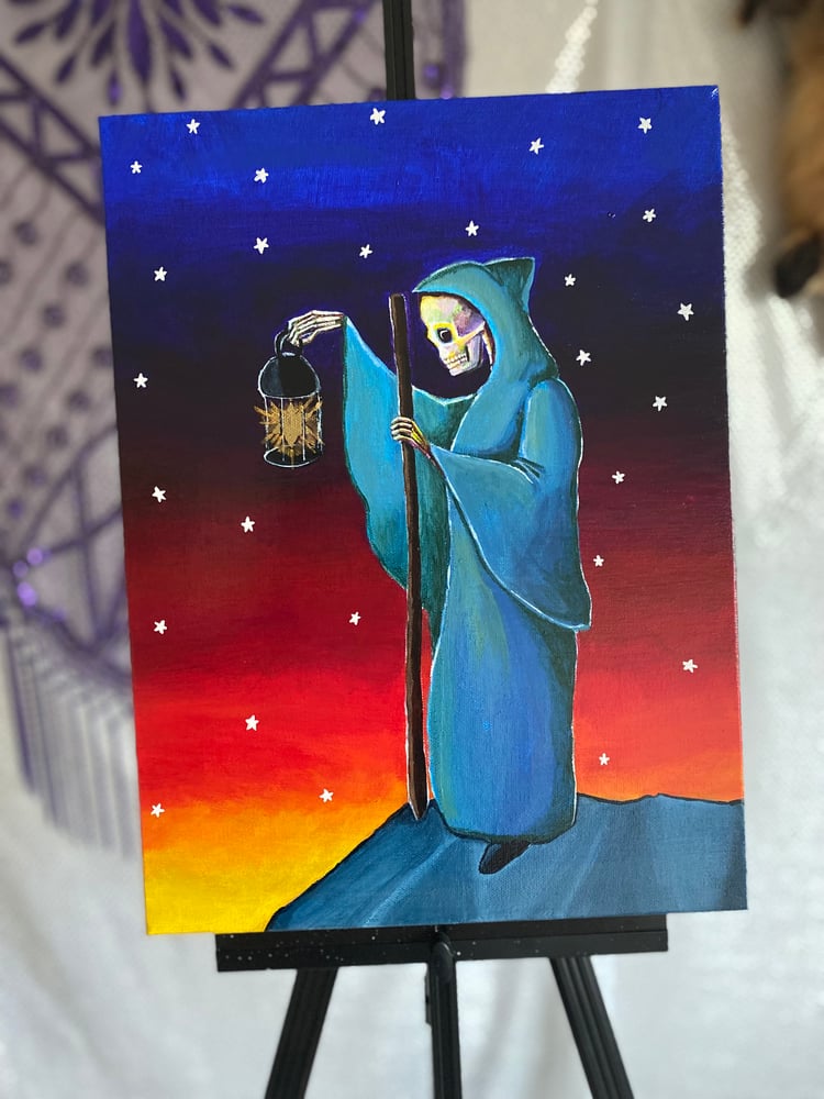 Image of "Hermit Skelly" Acrylic Painting